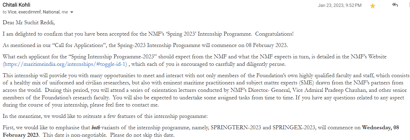 NMF internship